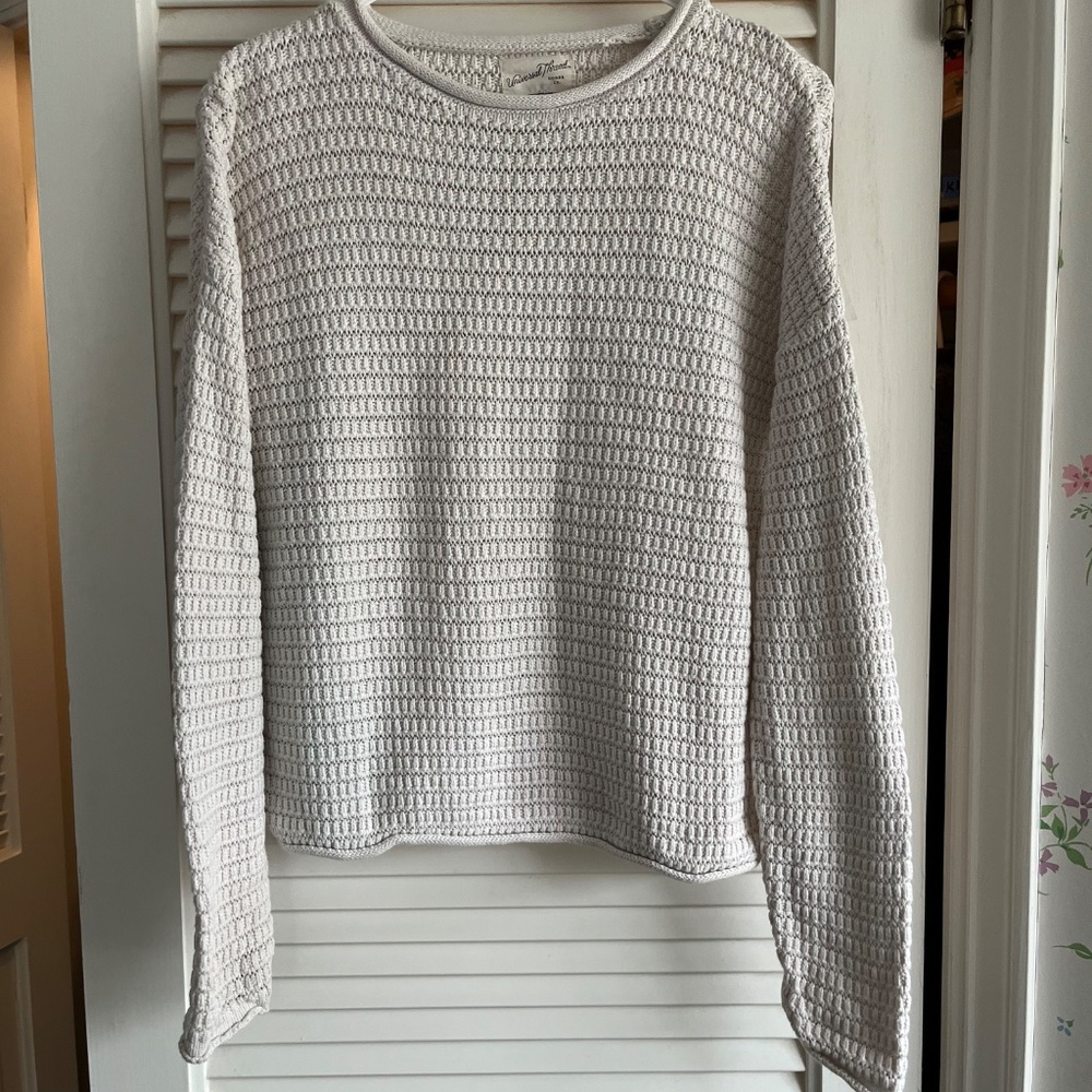 Universal Thread White Cotton Rolled Neck Pullover Sweater Size S - Picture 7 of 7